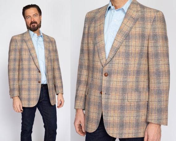 Medium 70s 80s Austin Reed Plaid Wool Sport Coat … - image 1