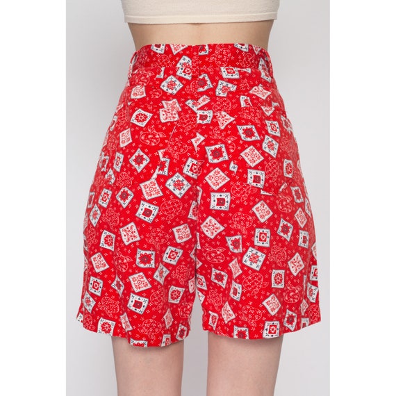 XS 90s Red Bandana Print Shorts, 24.5" | Vintage … - image 5