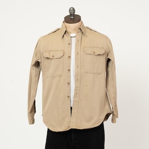 Vintage 60s Khaki Military Field Shirt - Medium Short | US Army Jacket