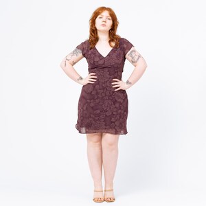 knee length dresses for ladies 100% Cotton Plum Eyelet Mini Dress - Mini Dresses main image 1