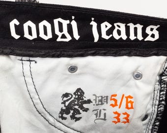 Small Y2K Coogi Black Faux Snakeskin Sweater Jacket & Low Rise