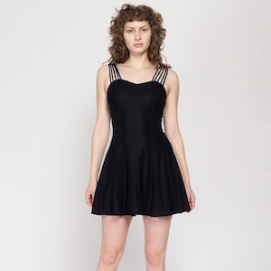 XS 90s Midnight Blue Metallic Strappy Party Dress | Vintage All That Jazz Sparkle Mini Dress