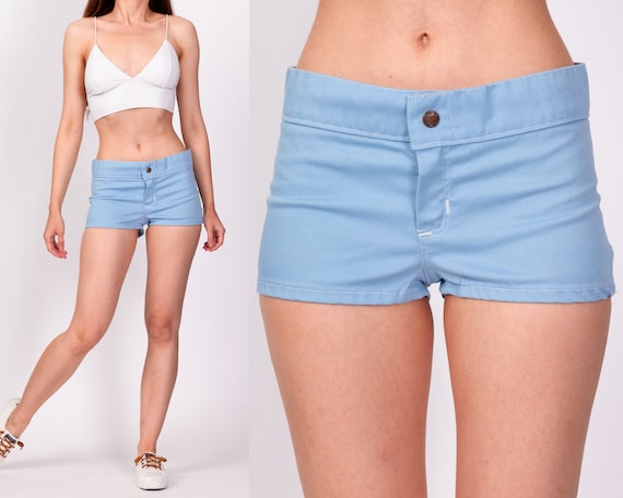 70s Baby Blue Tennis Booty Shorts Unisex XS Vintage Low Rise Preppy  Sportswear Hot Pants 