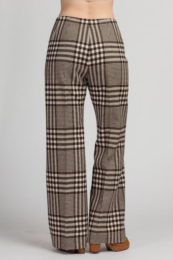 Small 70s Plaid High Waisted Pants Men's 29" | Vi… - image 5