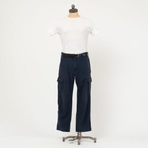 Vintage 90s Navy Blue Cargo Pants - 34x30 | Tyndale Flame Resistant Workwear Trousers