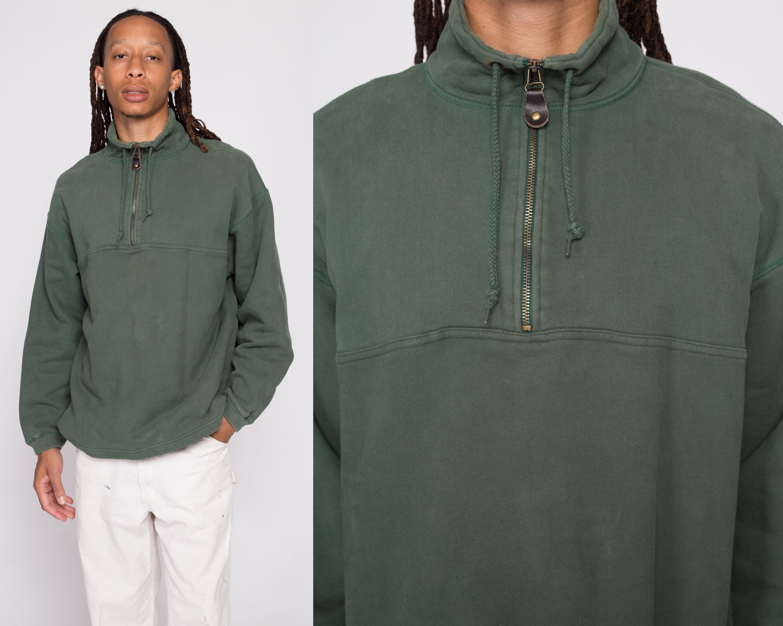 Olive green quarter zip hotsell