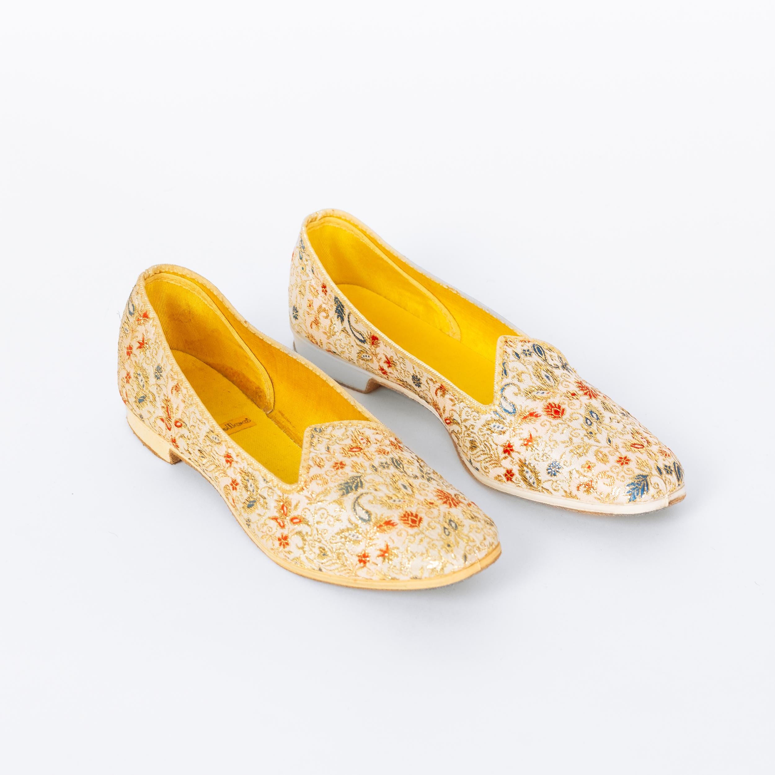 Zota Unique Men’s Metallic Floral Brocade Chain Loafers Size 10 Floral Brocade Shoes - Etsy main image 2