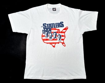 Large 80s The Statler Brothers American Flag T Shirt | Vintage Country Music Band Graphic Tee