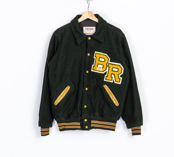 Vintage 1960's Knitting Letterman Varsity Jacket (Men's Medium