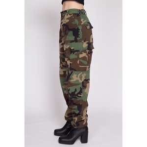 Sm-Lrg Vintage Camo Cargo Field Pants All Sizes Unisex Military Olive Drab Camouflage Army Combat Trousers image 5