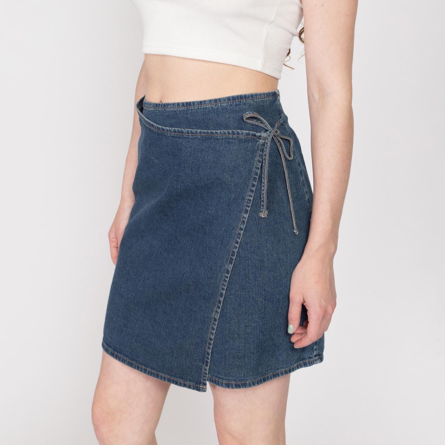 【U LAN】Mono Vintage Denim Mini Skirt U LAN】Mono Vintage Denim Mini Skirt Vintage Denim Mini