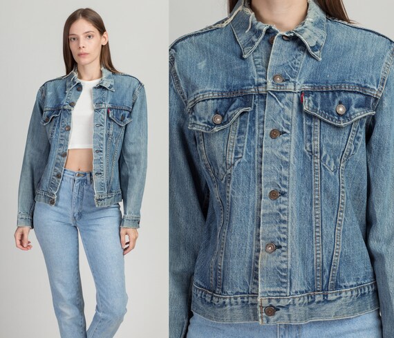 Levis Denim Jacket - Men's Small, Women's Medium | Vintage 70s Punk Jacket Two Pocket Made in USA Denim Trucker Jacket