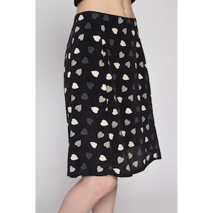 Medium 90s Black Heart Print Mini Skirt 27 Vintage High Waisted A Line ...