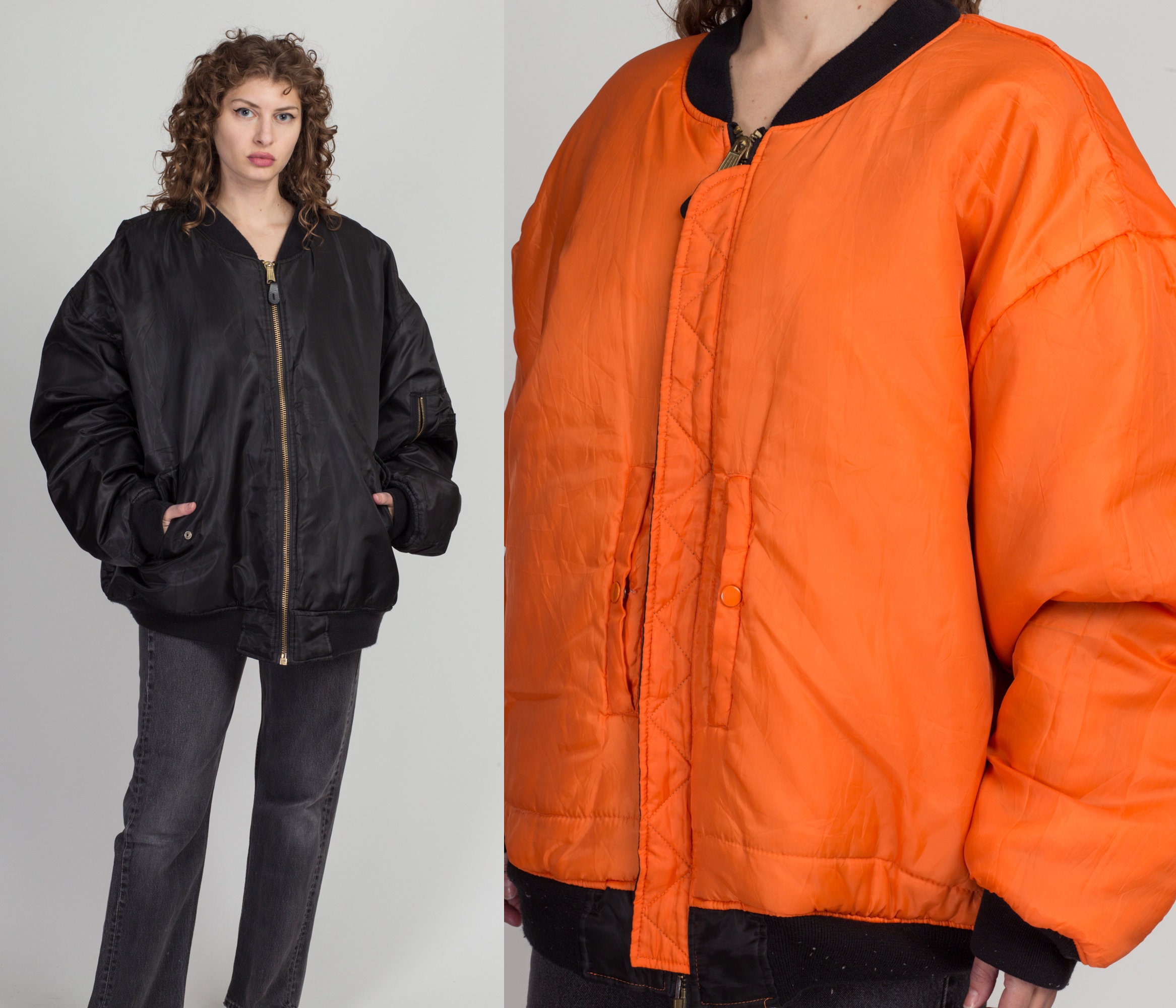 90s Reversible Bomber Flight Jacket Men's 3X Vintage