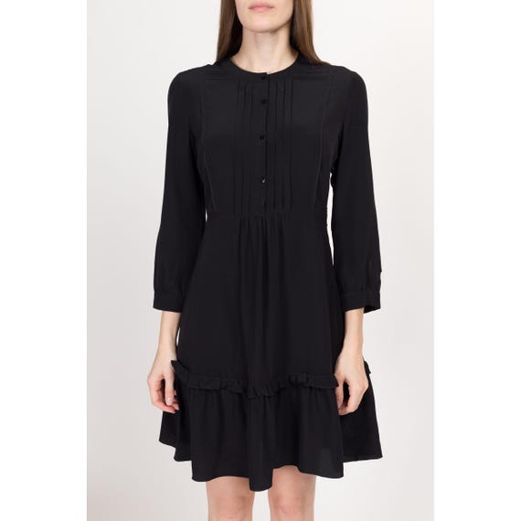 Small Y2K Miu Miu Black Silk Gothic Mini Dress | Vintage Designer