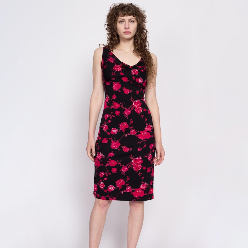 black short flowy dress LILLUSORY Women's Casual Mini Dresses 2026 Summer Graduation FASHION & STY Washed Black Cupped Seam Size:14P