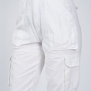Small 80s Palmetto's White Cargo Pants 25.5 Vintage High Waist Pleated Cotton Trousers image 6