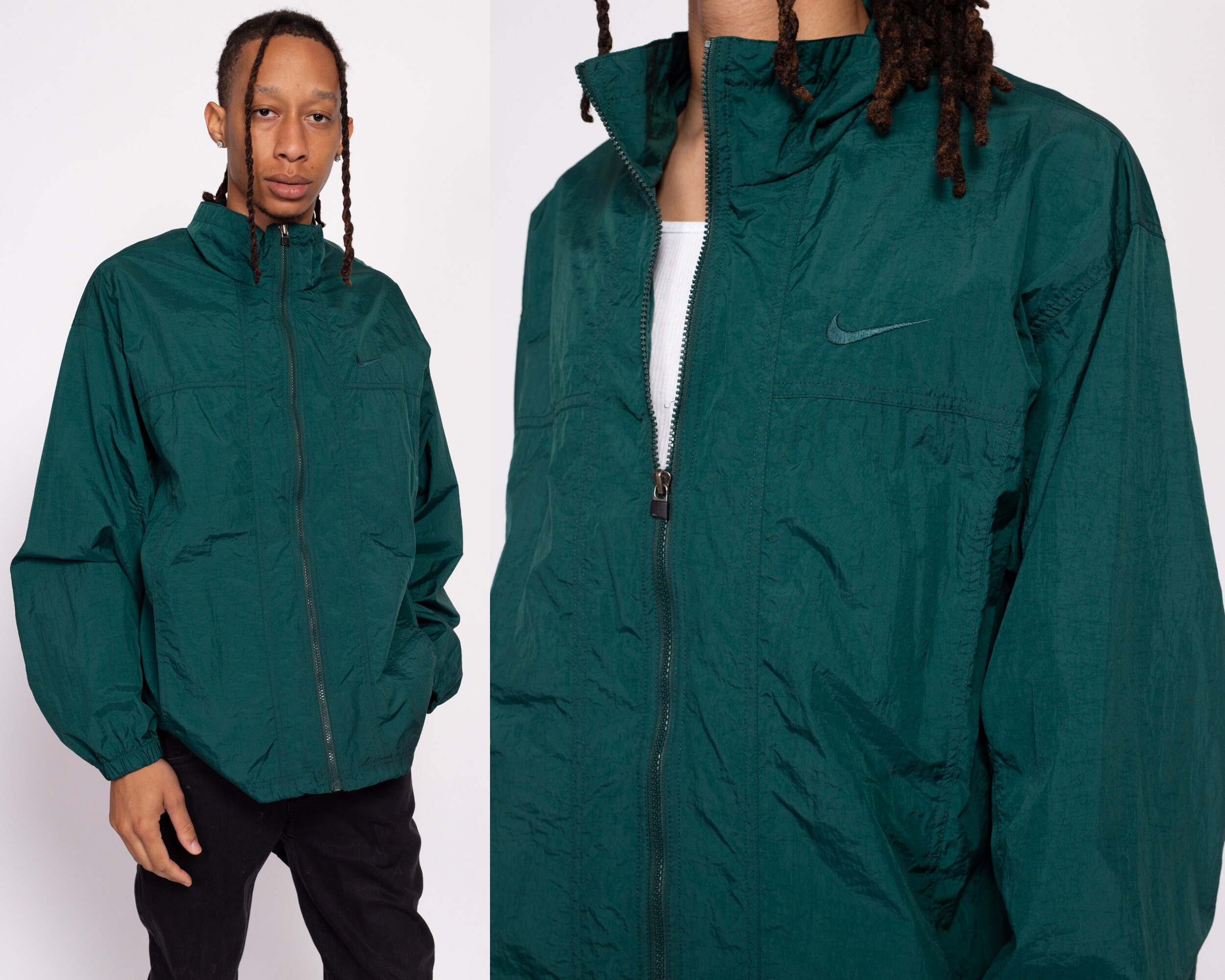 nike forest green vintage windbreaker