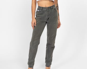 Vintage jaren 90 Wrangler saliegroene zachte hoog getailleerde jeans - klein, 26,5" taille | Denim mom jeans taps toelopende pijpen