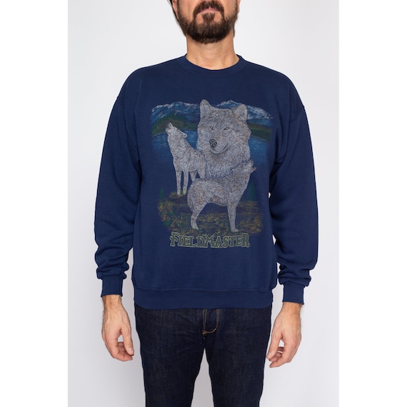 Med-Lrg 90s Fieldmaster Wolf Sweatshirt | Vintage… - image 2