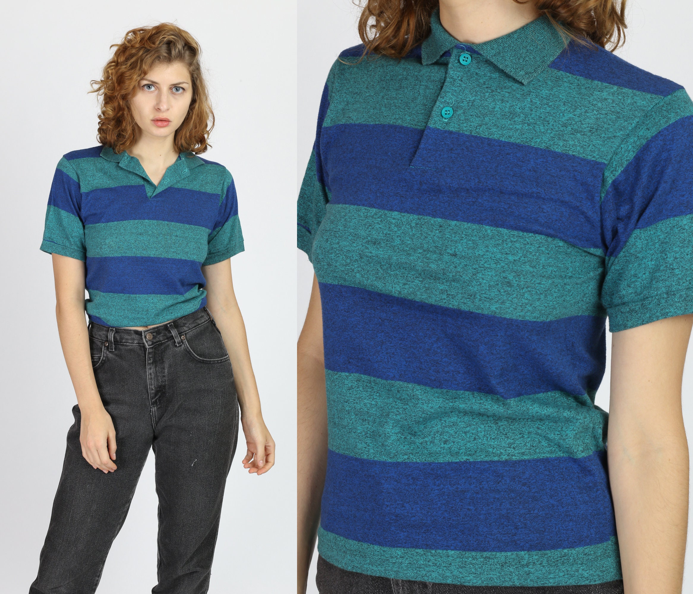 90s Striped Rugby Shirt Extra Small 