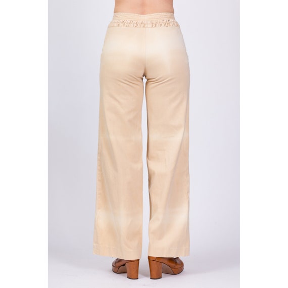 Small 70s Sun-Faded Khaki Trousers 27.5" | Vintag… - image 5