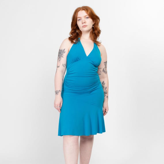 black bardot bodycon dress Damsel Reverse Halter Mini Dress Blue main image 1