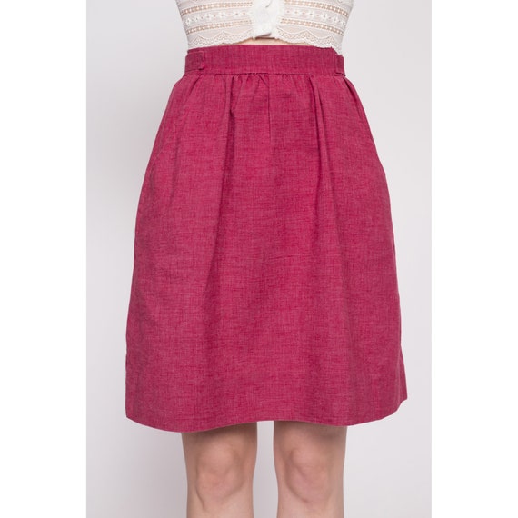1960s Magenta Pink Mini Skirt Small | Vintage 60s… - image 2