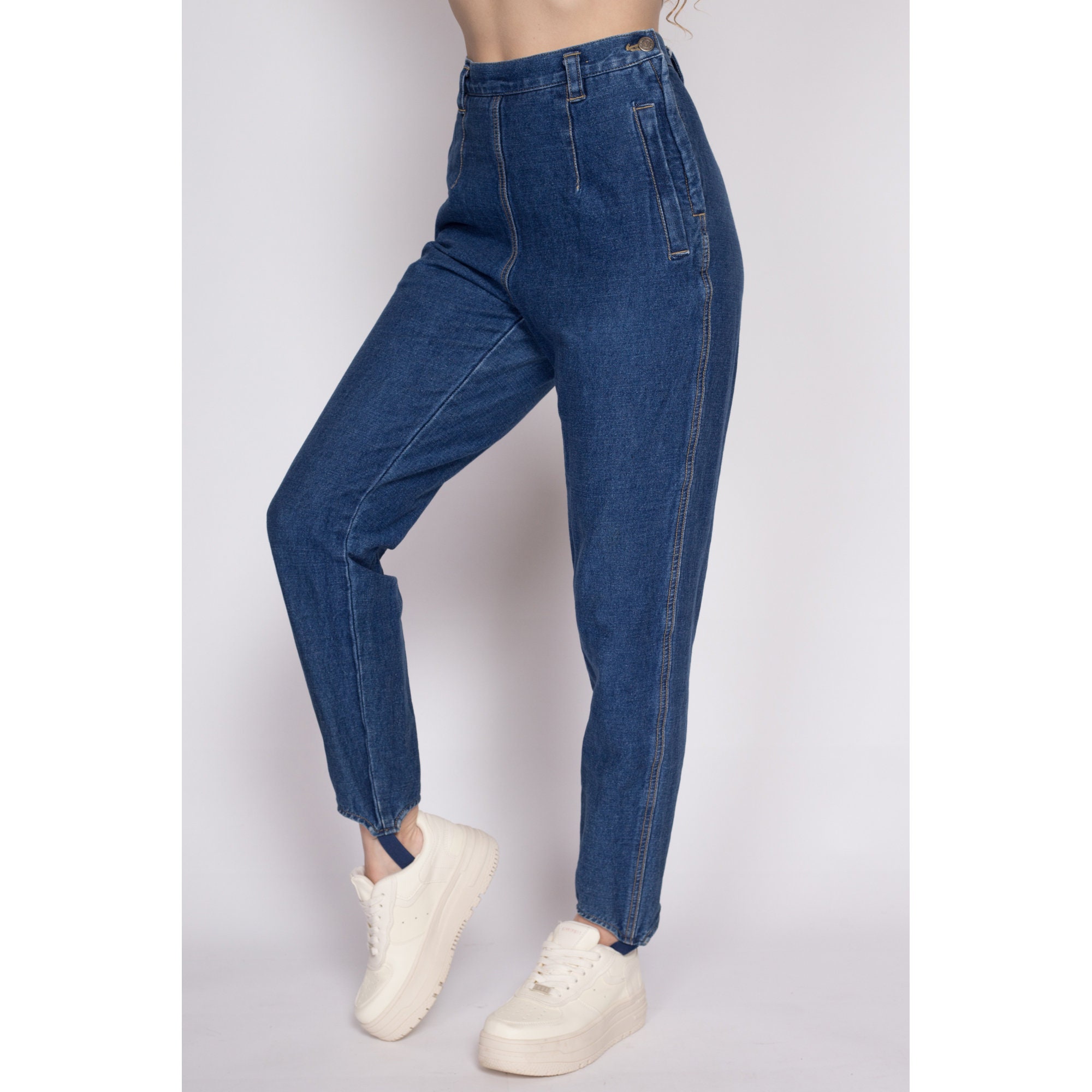 ◆2000Archives◆ ADDICTED DENIM VINTAGE BLUE 2A25D1PT03BL Medium 90s Lizwear Stirrup Side Zip Jeans 28