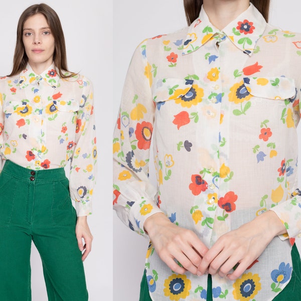 70s Floral Shirt Etsy