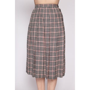 80s Houndstooth Pleated Midi Skirt Extra Small, 24 Vintage Micki Wool Blend High Waist Preppy Schoolgirl Skirt image 2