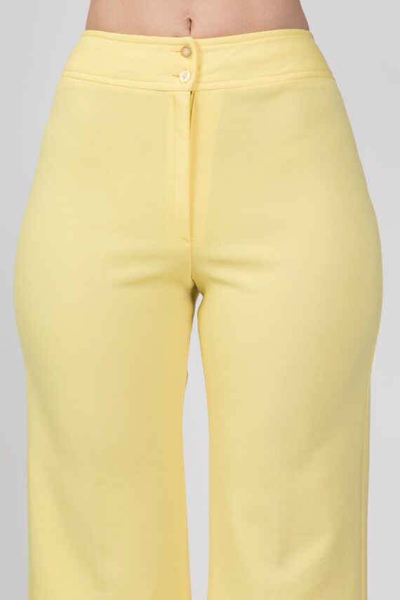 XS 70s Yellow Flared Pants 24" | Vintage High Wai… - image 6