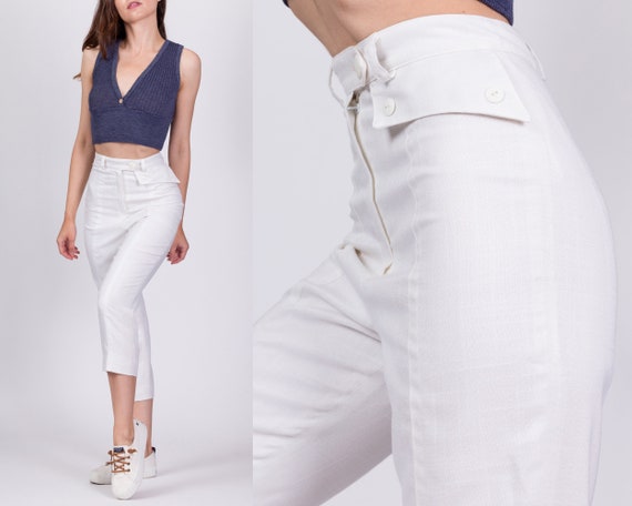 CAPRI HIGH WAIST LINEN PANTS - White