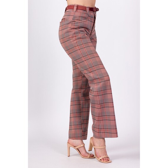 Sm-Med 70s High Waisted Plaid Trousers Unisex 30"… - image 4