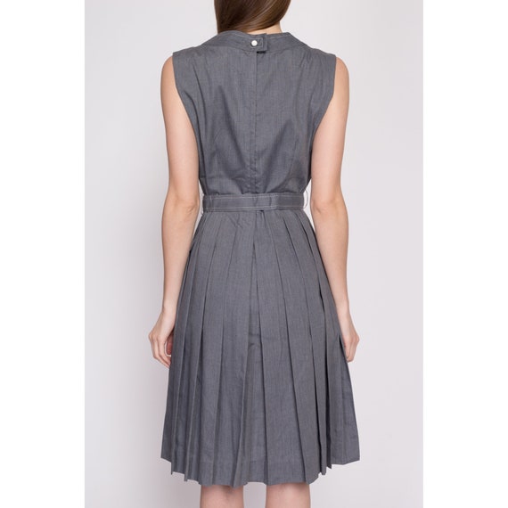 60s Grey Double Breasted Fit & Flare Dress Small … - image 5