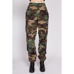 Sm-Lrg Vintage Camo Cargo Field Pants All Sizes Unisex Military Olive Drab Camouflage Army Combat Trousers image 3