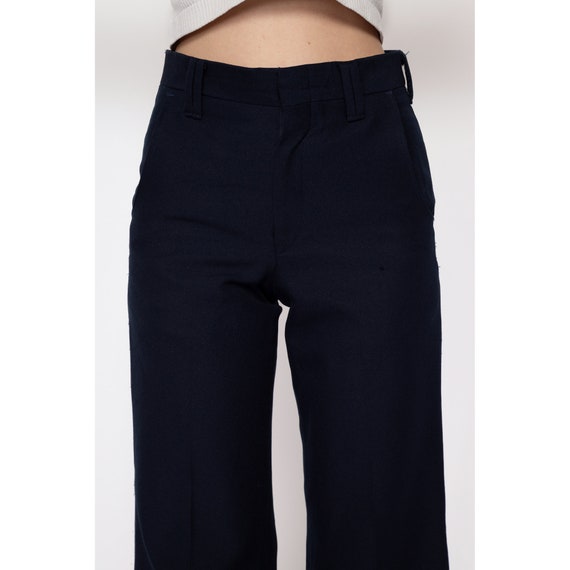 XS 70s Levi's Midnight Blue High Waisted Flared P… - image 5