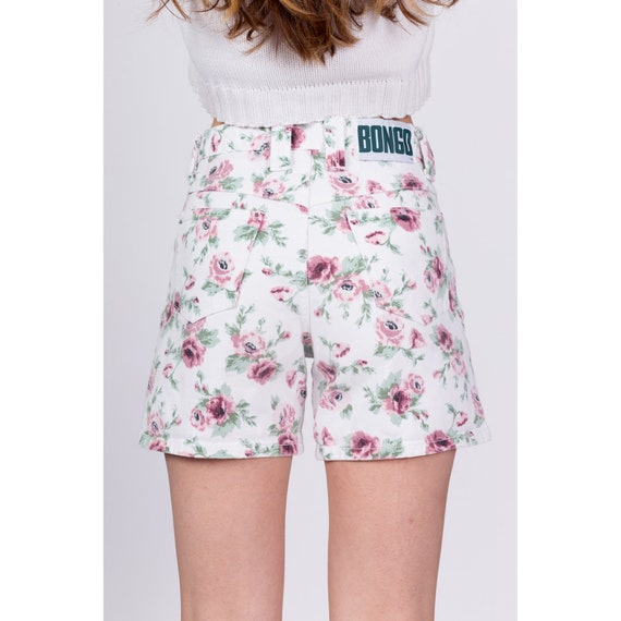 XS Vintage Bongo High Waisted Floral Jean Shorts … - image 5