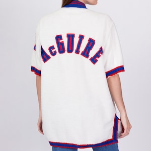 1960s Baseball Fleece Jersey Shirt - Men&#39;s Large | Vintage 50s 60s McGuire #24 Snap Button Athletic Uniform Top