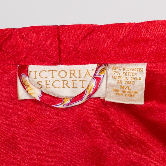 Med-Lrg 90s Victoria's Secret Red Quilted Satin C… - image 9