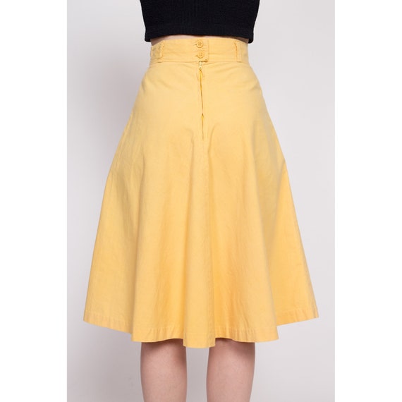 70s Canary Yellow Pocket Skirt Extra Small, 24.5"… - image 5
