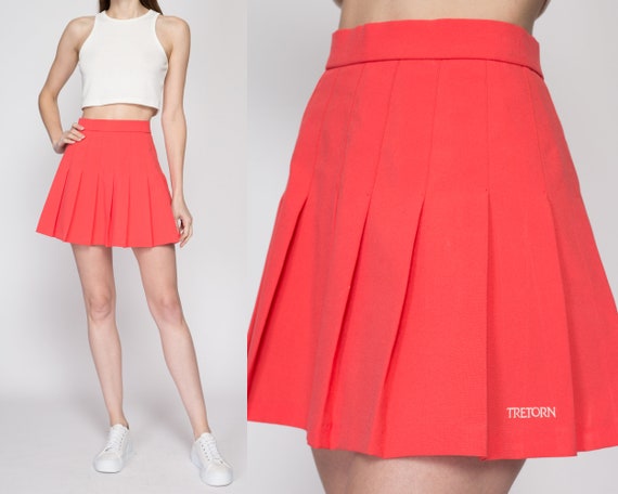 High waisted coral pleated skirt sales
