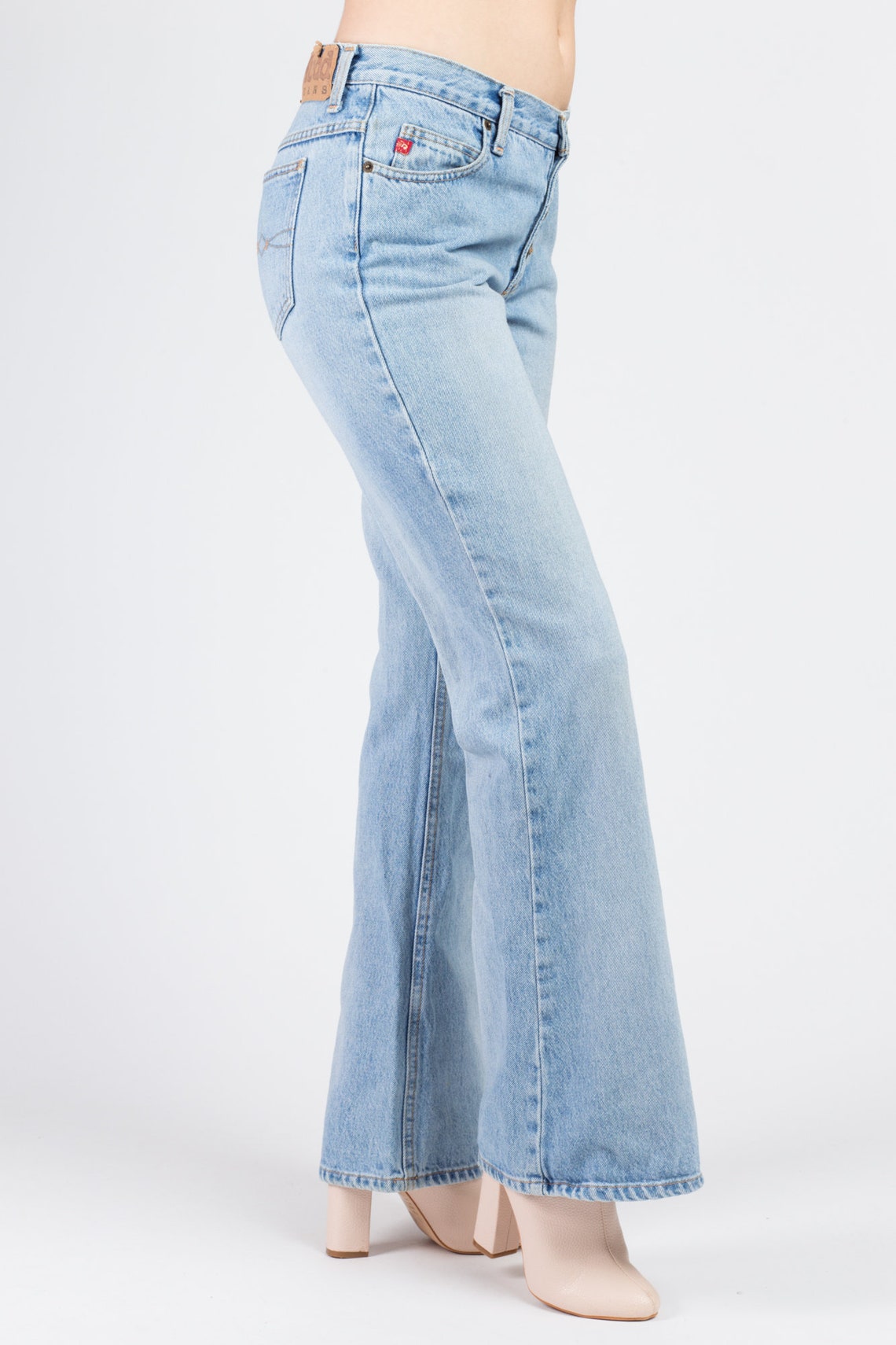 Y2K Mudd Denim Bell Bottoms Medium Vintage Boho Mid Rise Etsy