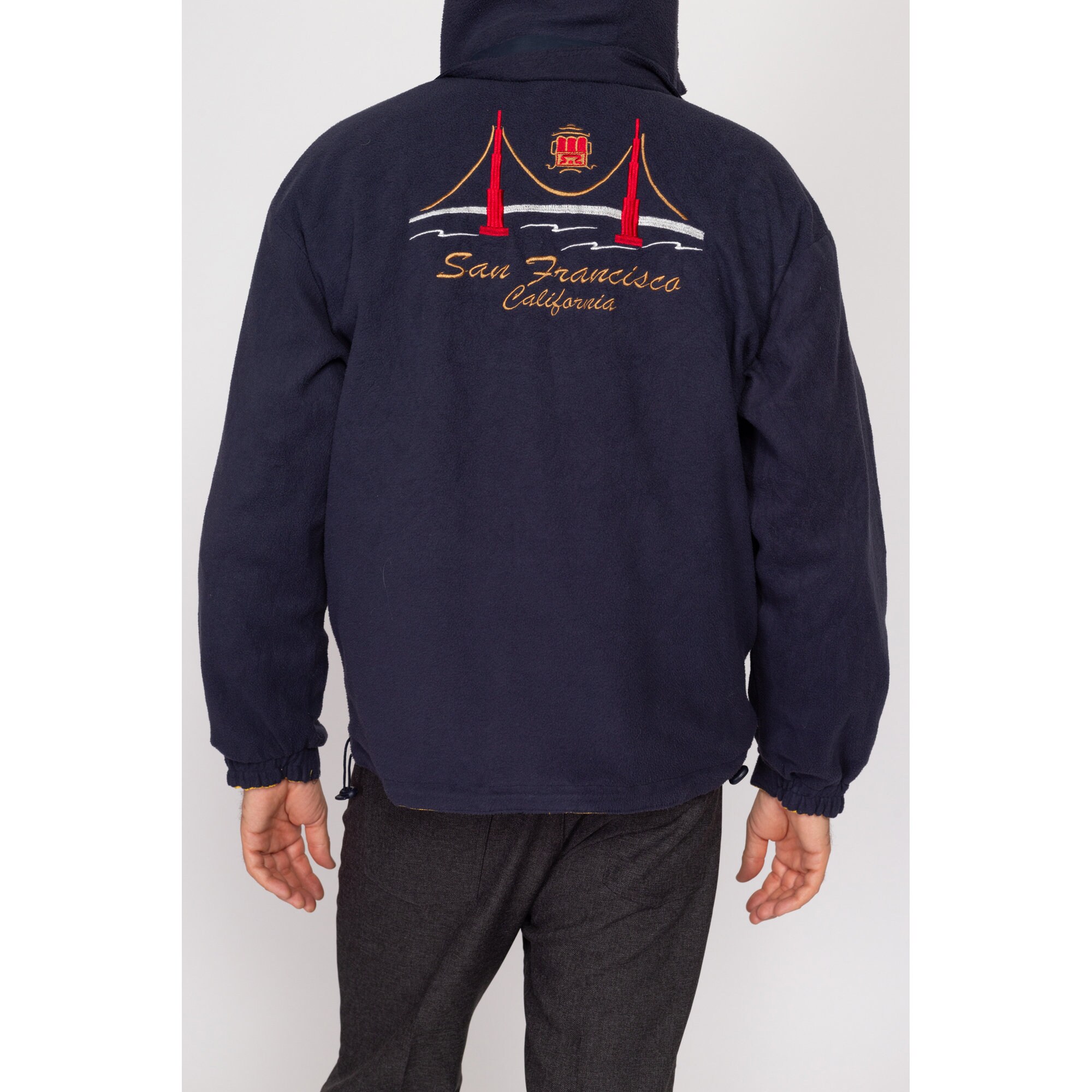 Medium Y2K San Francisco Reversible Jacket | Vintage Navy Blue