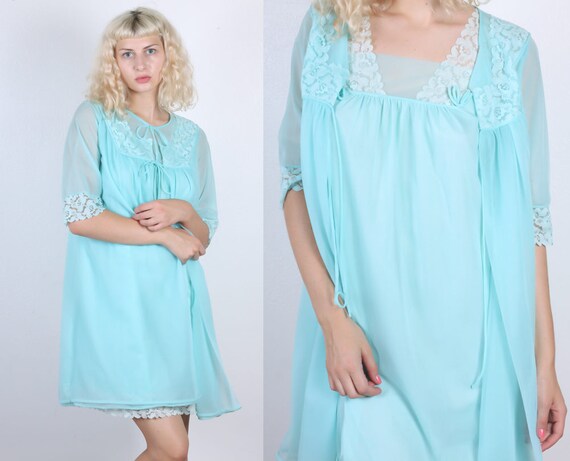 60s Henson Kickernick Nightie and Robe | Vintage P