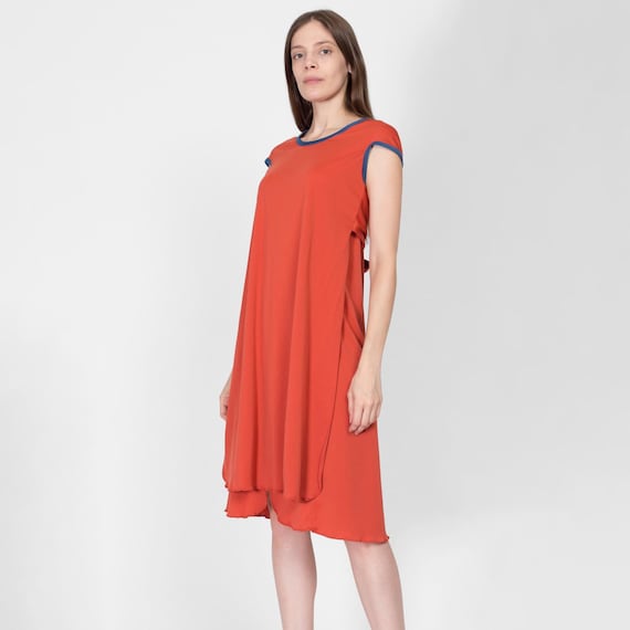 burnt orange smock dress Threadbare Maternity smock dress in burnt orange