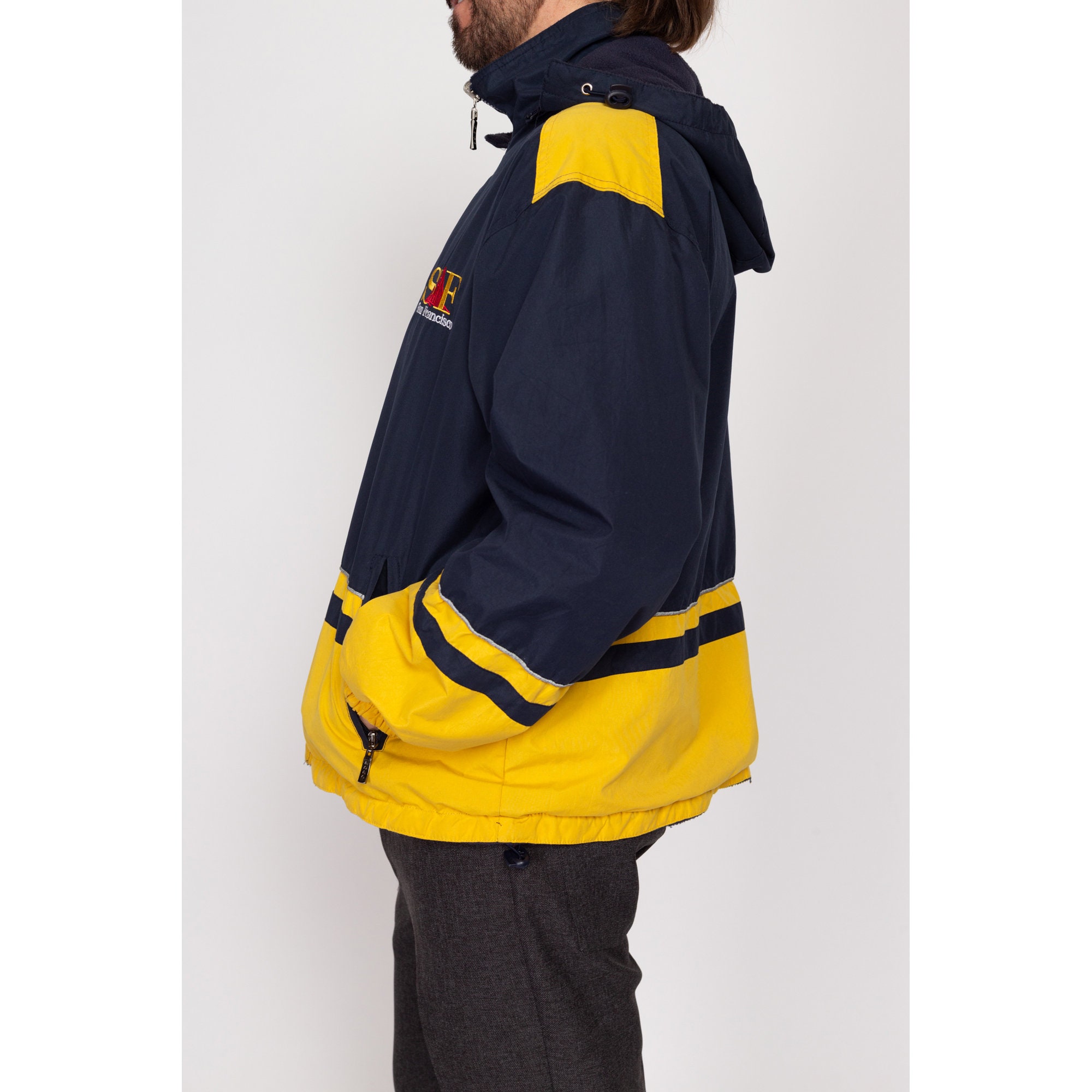 Medium Y2K San Francisco Reversible Jacket | Vintage Navy Blue
