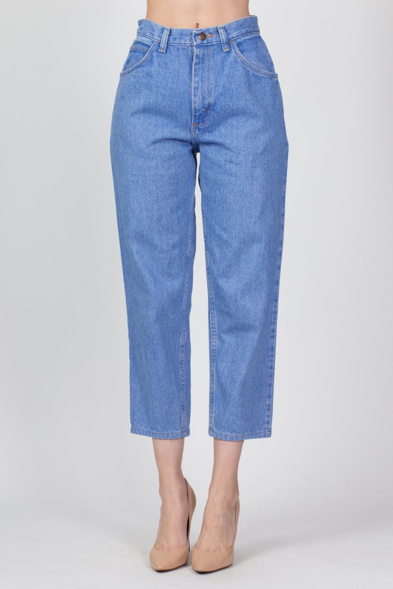 Petit jean taille haute Gitano des années 90 Petite 25,5 vintage Tapered Leg Short Inseam Bright Blue Mom Jeans image 2