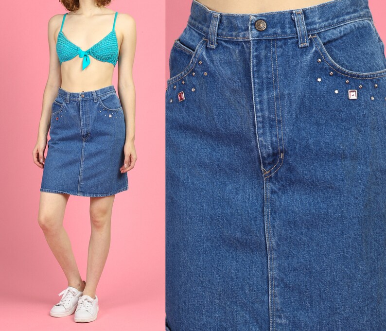 80s jean skirts