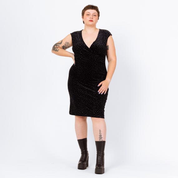 long velvet dress with sleeves Betsy & Adam Petite Illusion-Sleeve Velvet Gown - Black